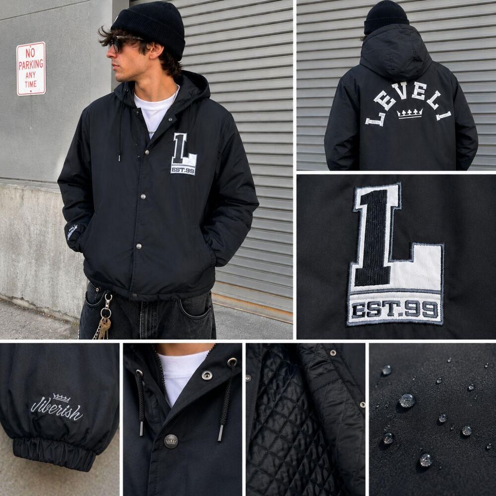 Rare Jiberish & Level 1 Co-Branded Hooded Snowboard/Ski Jacket
